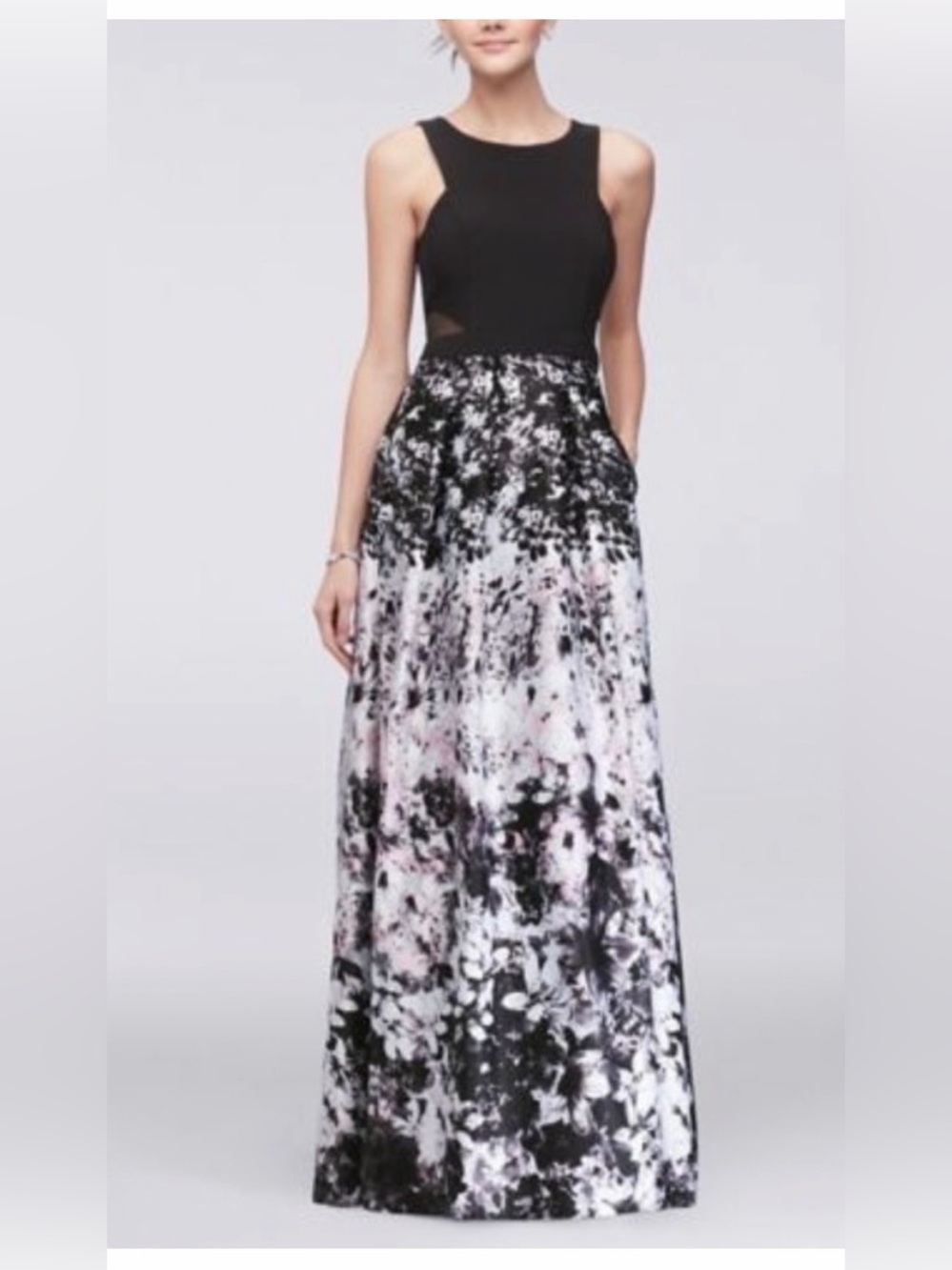 Black and floral formal dress size 12